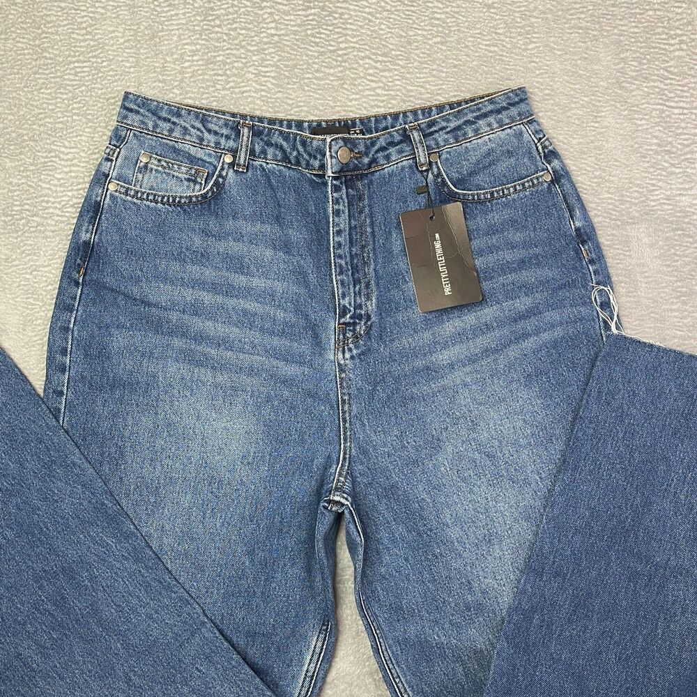 PrettyLittleThing Women’s Cropped Raw Edge Jeans SIze 12 Casual Western NWT - Picture 10 of 13